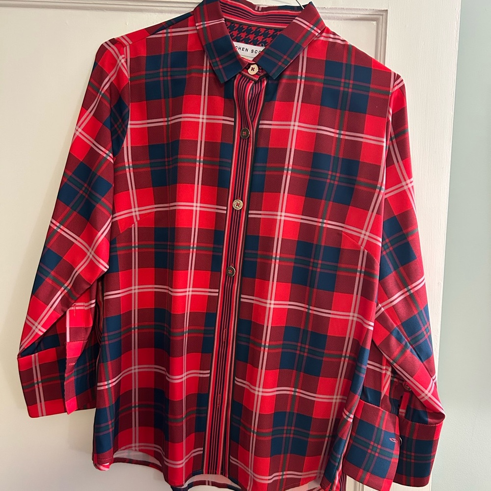 Gretchen Scott plaid blouse